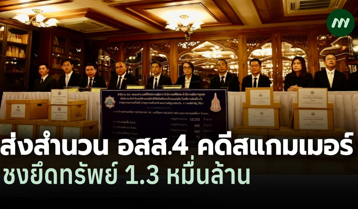 ปปง.ส่งสำนวน อสส. ฟัน 4 คดีสแกมเมอร์ ชงยึดทรัพย์ 1.3 หมื่นล้าน