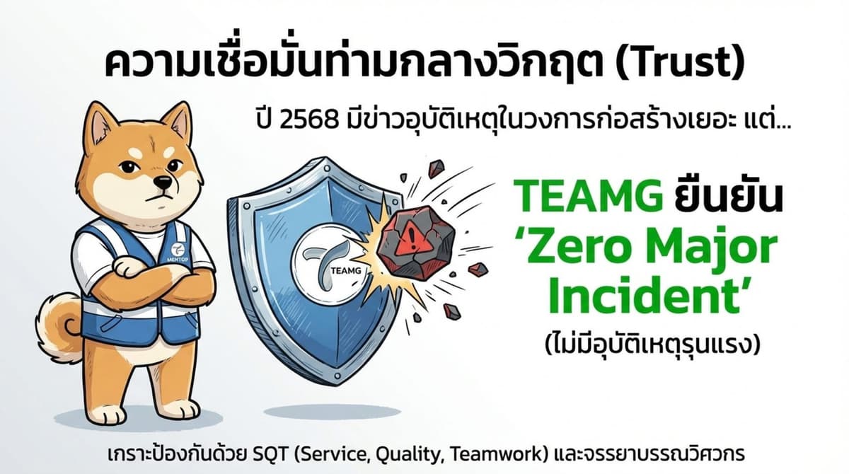 ความเชื่อมั่นท่ามกลางวิกฤต ปี 2568 มีข่าวอุบัติเหตุในวงการก่อสร้าง แต่ TeamG ยืนยัน Zero Major Incident