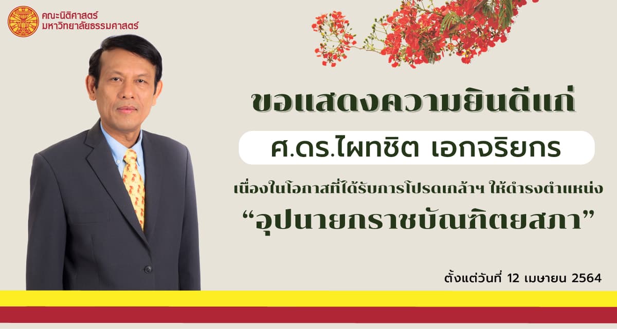 ศาสตราจารย์ไผทชิต เอกจริยกร อาจารย์คณะนิติศาสตร์ มหาวิทยาลัยธรรมศาสตร์