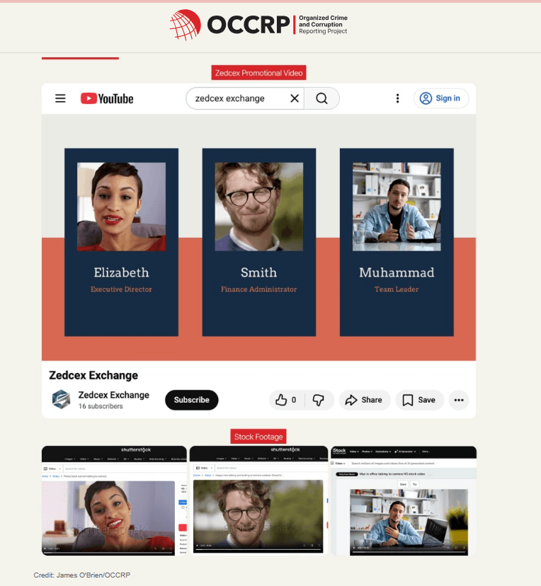 ข้อมูลผู้บริหารบริษัท Zedcex ที่ปรากฎว่าไปเอารูปมาจากอินเทอร์เน็ต