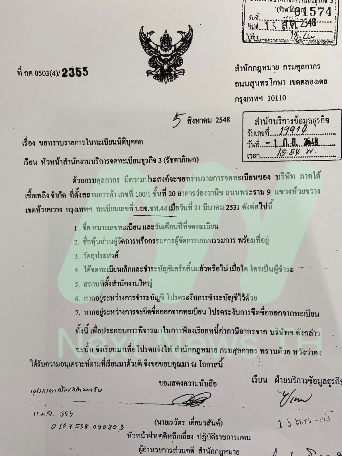 หนังสือกรมศุลกากร