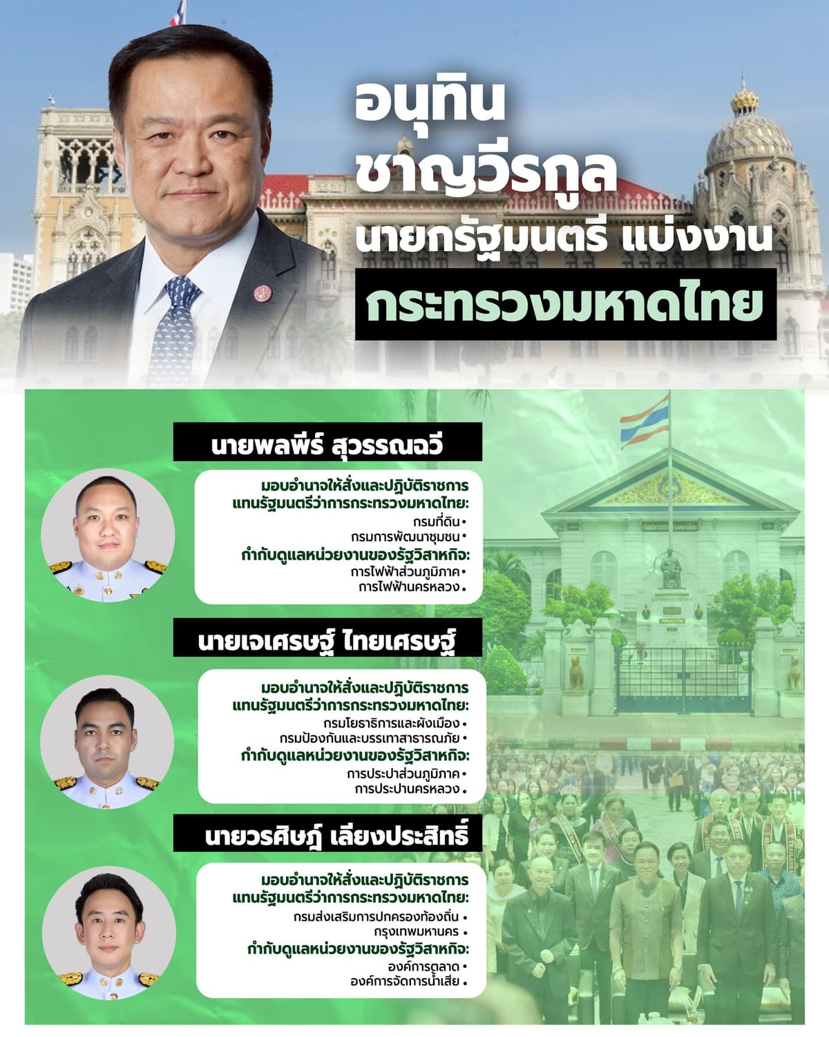 อินโฟฯ ประกอบนายกฯ แบ่งงานกระทรวงมหาดไทย