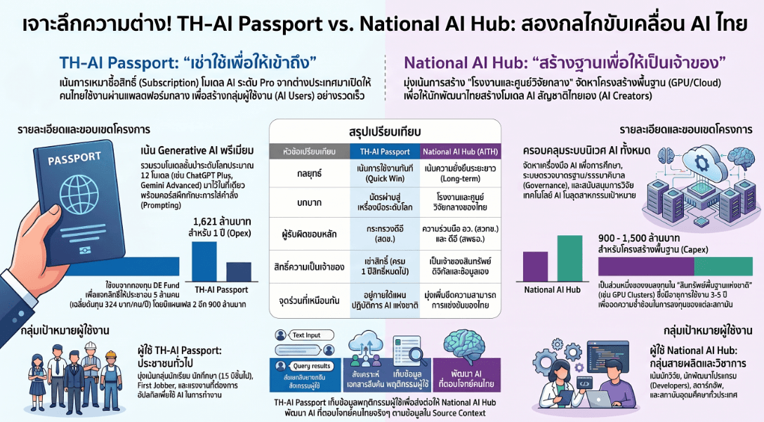 เปรียบเทียบ TH-AI Passport และ National AI Hub