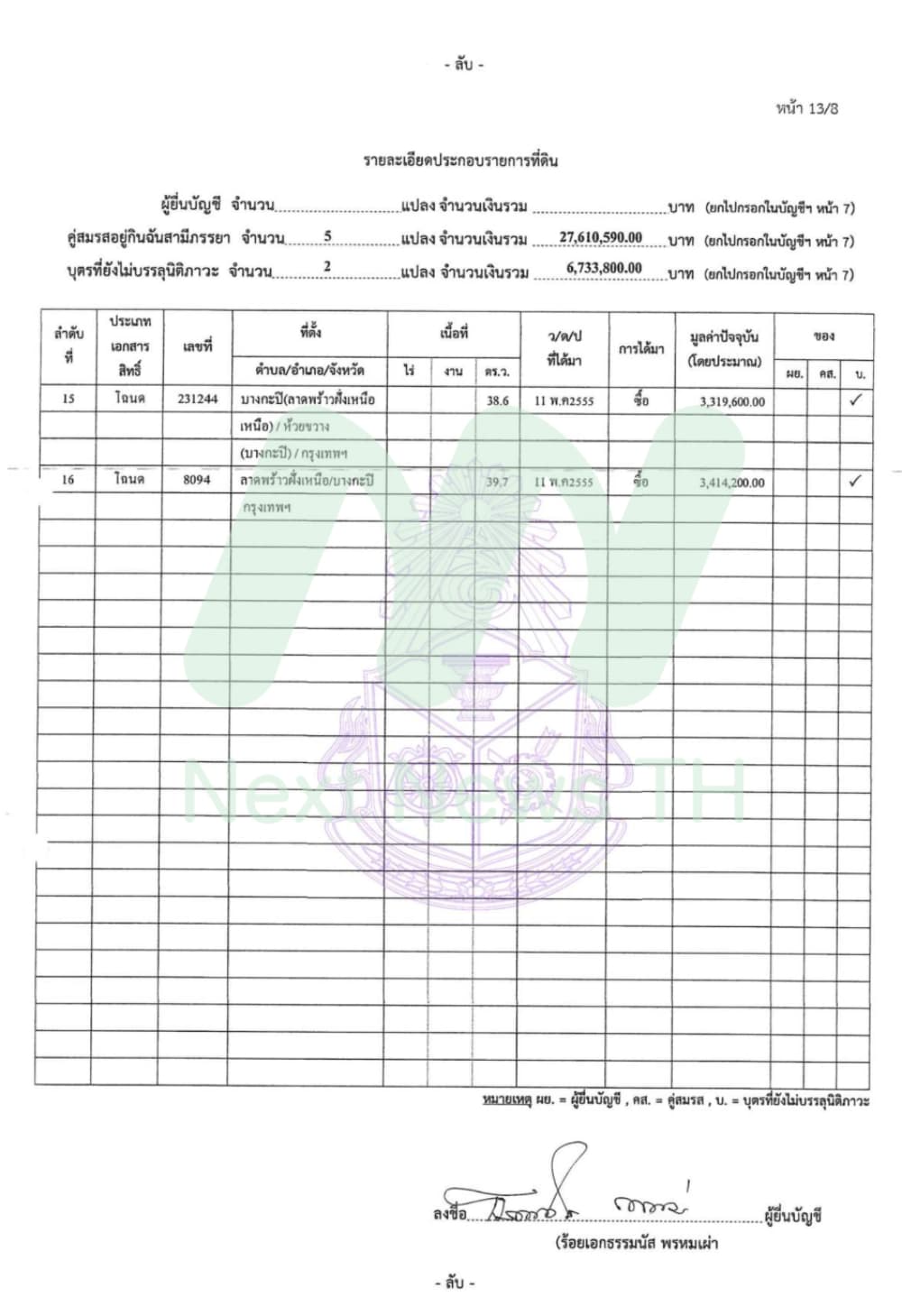 เอกสารทรัพย์สินร.อ.ธรรมนัส5