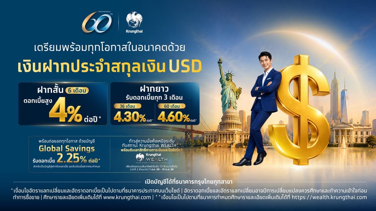 19102026 Press Release_กรุงไทยเปิดตัว เงินฝากประจำ USD ระยะสั้น-ยาว รับดอกเบี้ยสูงสุด 4.6_ ต่อปี