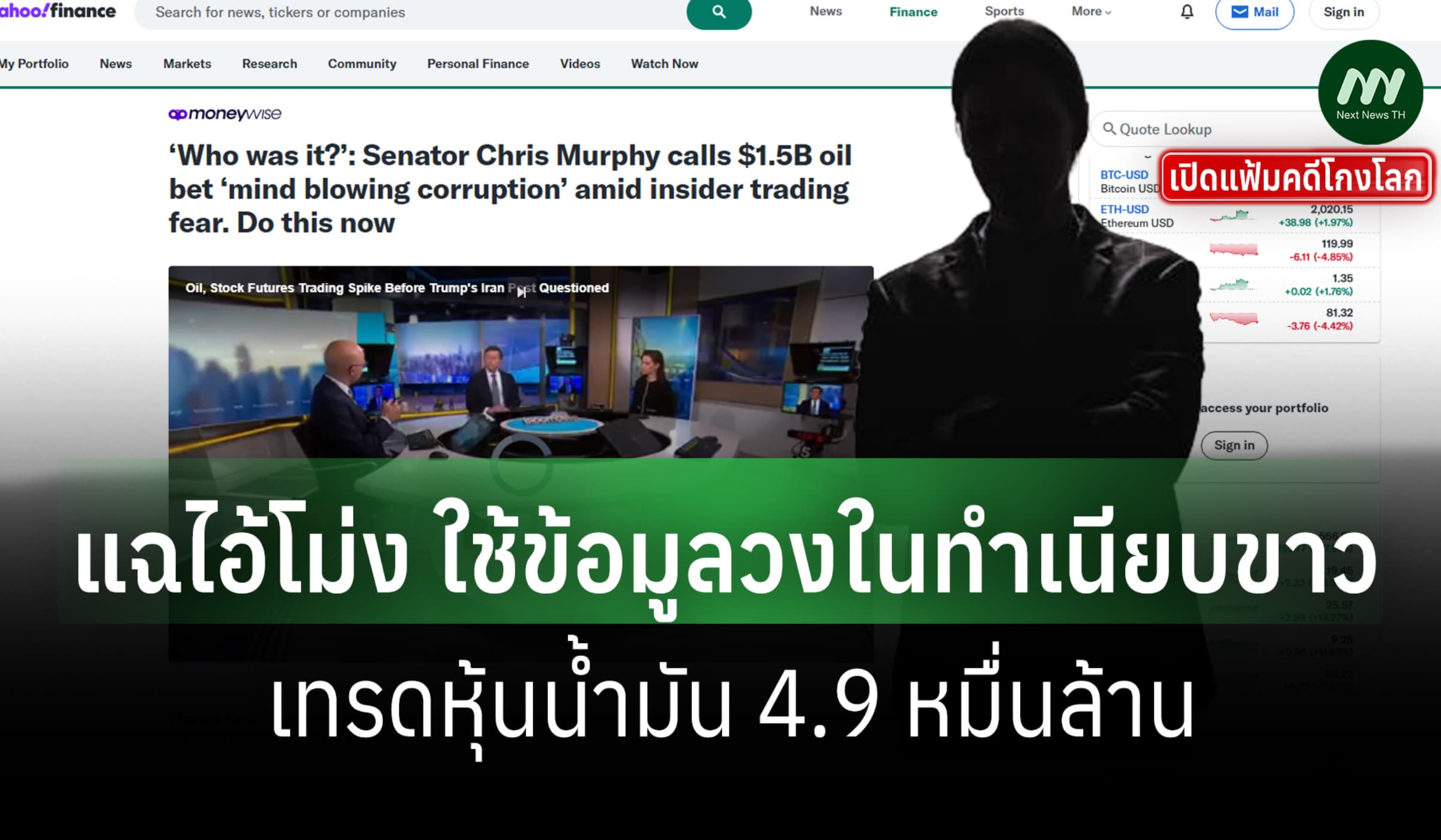 เปิดแฟ้มคดีโกงโลก:สว.สหรัฐฯแฉไอ้โม่งใช้ข้อมูลลับ เทรดหุ้นน้ำมันหมื่นล.