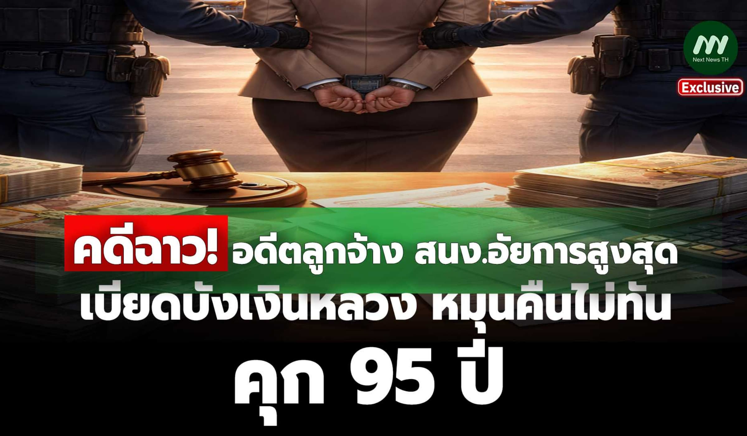 คดีฉาว! 'อดีตลูกจ้าง' สนง.อัยการสูงสุด เบียดบังเงินหลวง คุก 95 ปี