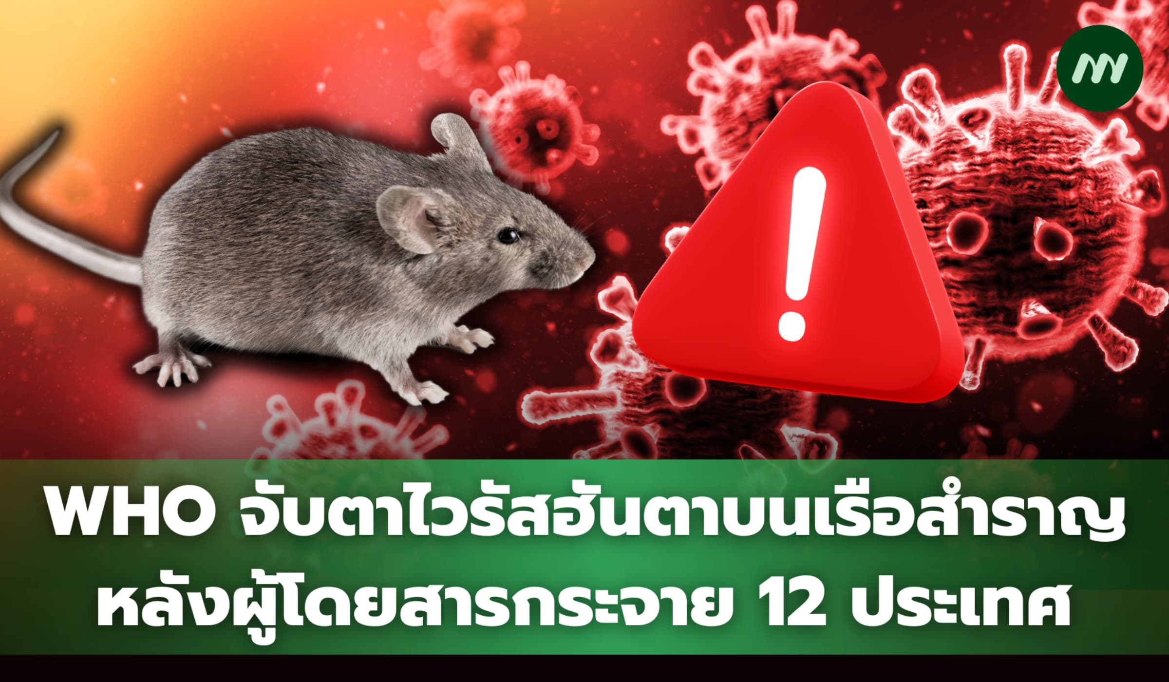 WHO จับตาไวรัสฮันตาบนเรือสำราญ หลังผู้โดยสารกระจาย 12 ประเทศ