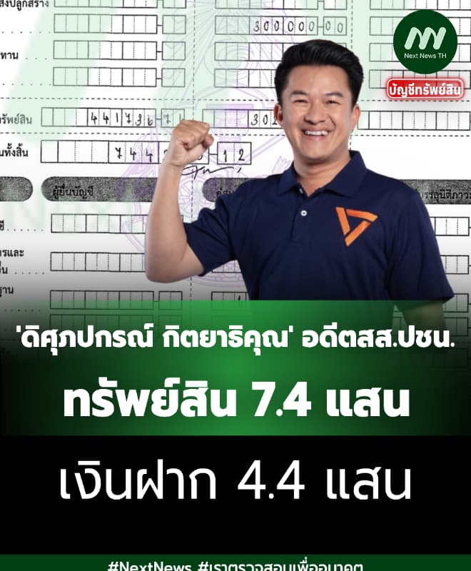 ทรัพย์สิน 7.4 แสน 'ศุภปกรณ์ กิตยาธิคุณ' อดีตสส.พรรคประชาชน