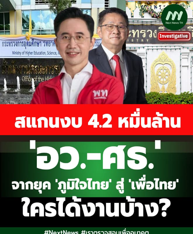 สแกนงบ 4.2 หมื่นล.'อว.-ศธ.' จากยุคภูมิใจไทยสู่เพื่อไทย ใครได้งานบ้าง?