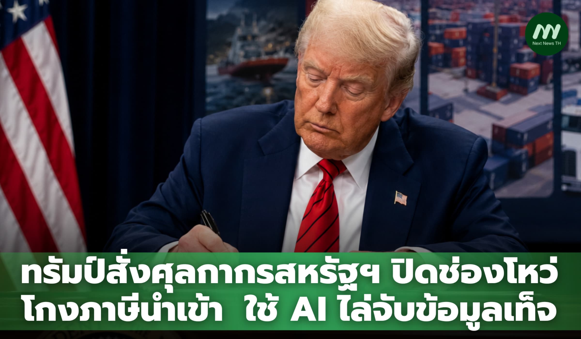 ทรัมป์สั่งศุลกากรสหรัฐฯ เข้มงวดโกงภาษีนำเข้า-ใช้ AI ไล่จับข้อมูลเท็จ