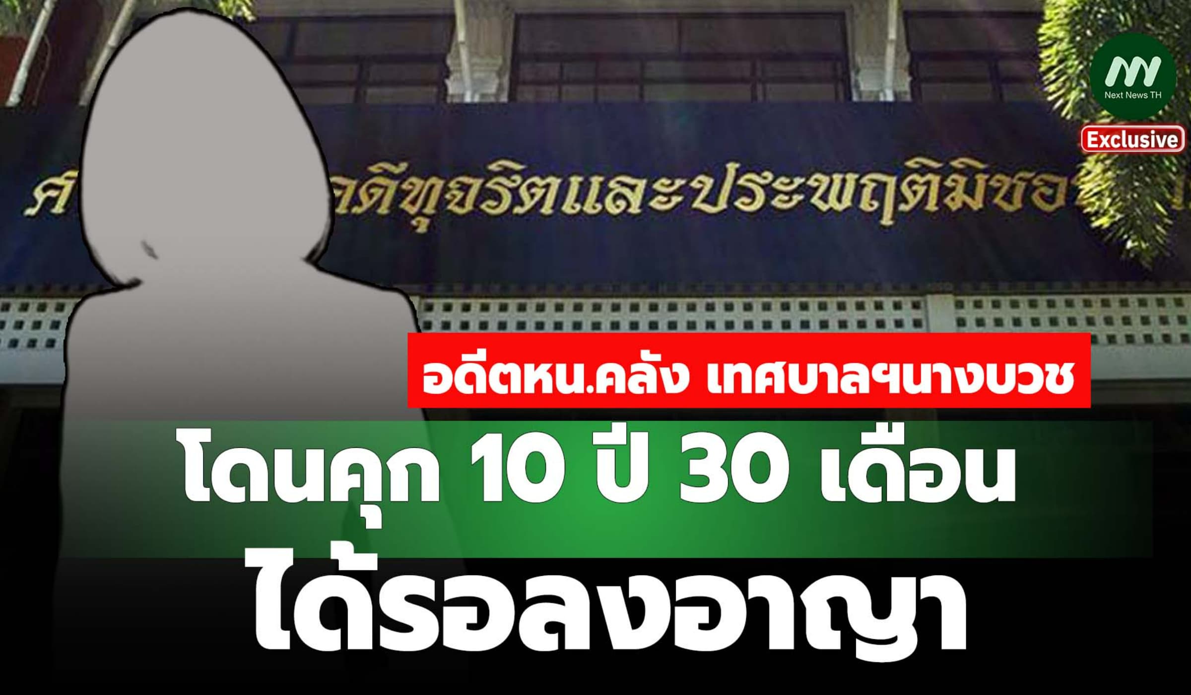 อดีตหน.คลัง เทศบาลฯ นางบวช สุพรรณ โดนคุก 10 ปี 30 ด. ได้รอลงอาญา