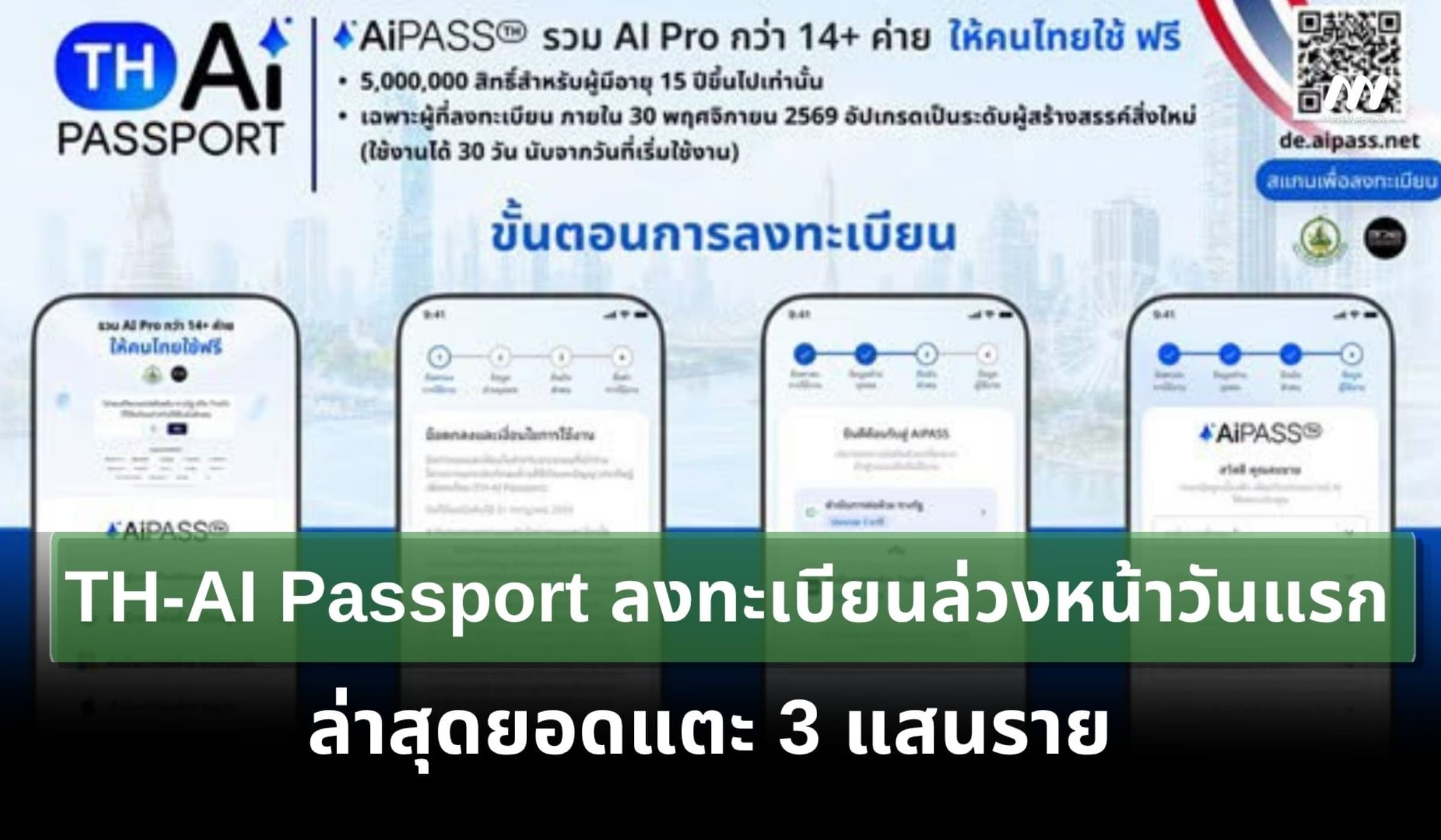 TH-AI Passport เปิดลงทะเบียนล่วงหน้าวันแรก ล่าสุดยอดทะลุ 3 แสนราย!